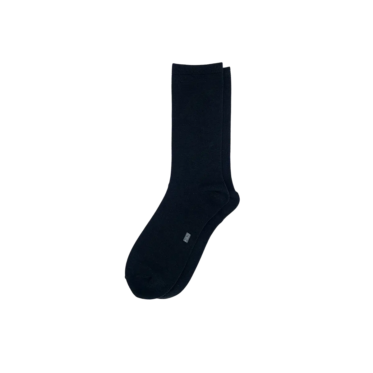 The Perfect Underwear bamboo crew socks in black, showing a single sock