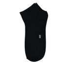 The Perfect Underwear bamboo low cut socks in black, showing a single sock on a black background.