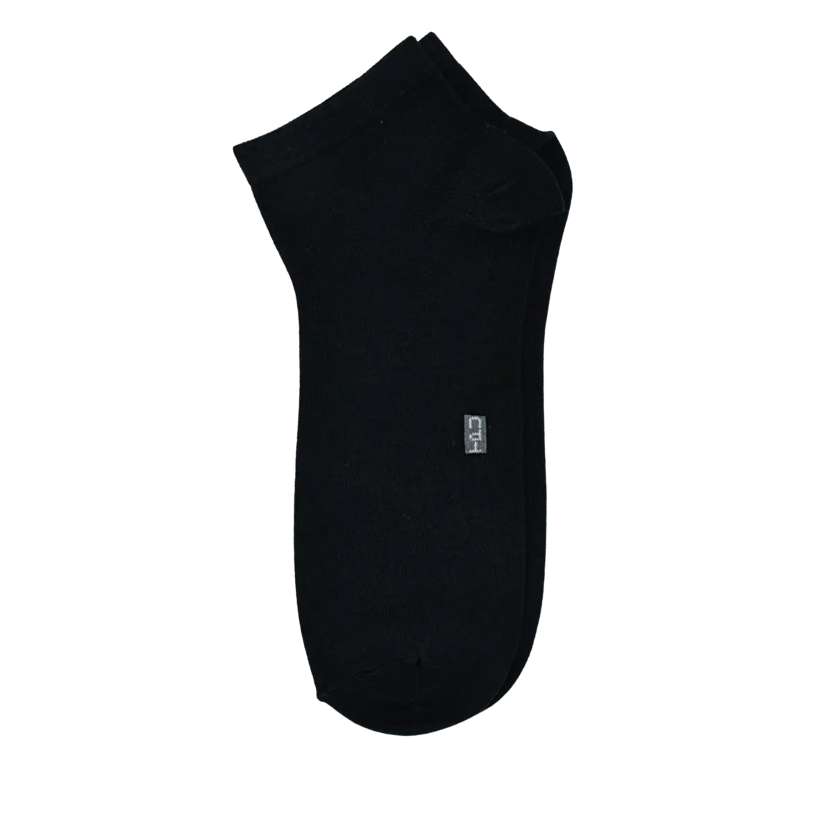 The Perfect Underwear bamboo low cut socks in black, showing a single sock on a black background.